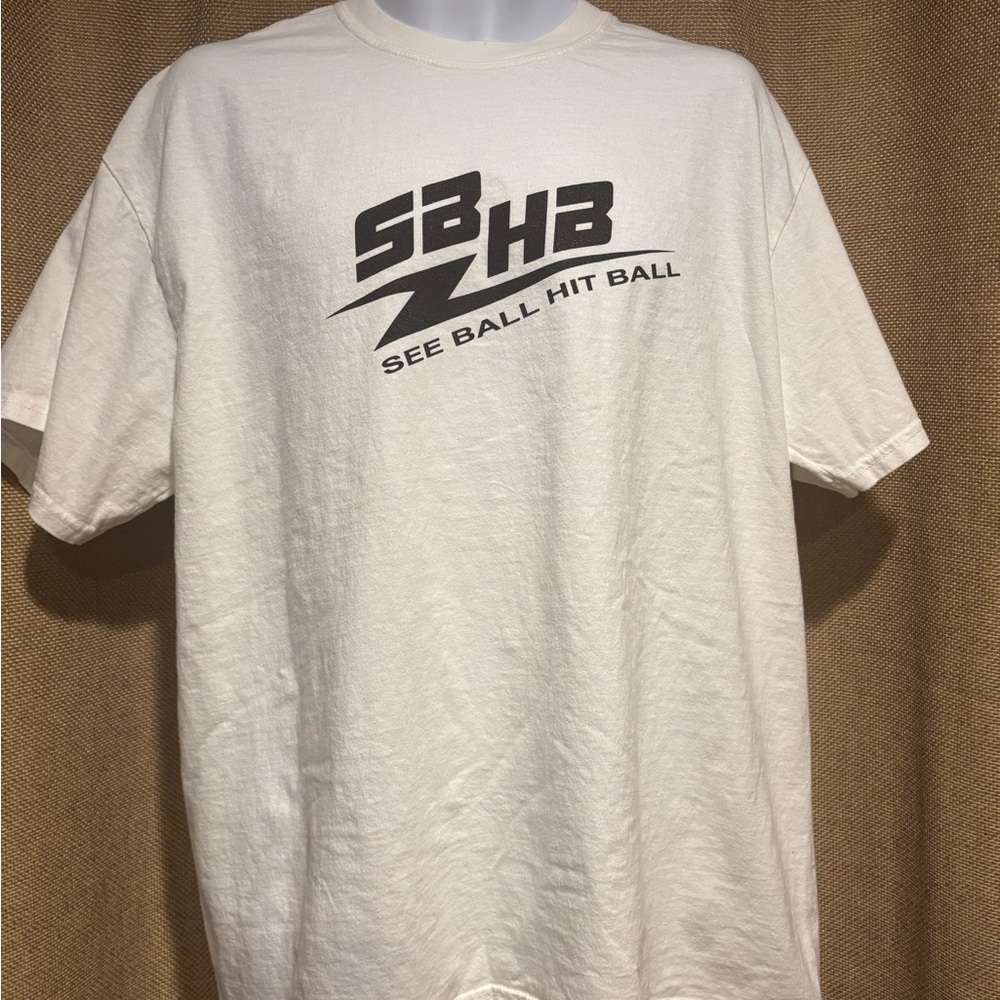 White Short Sleeve Tee with Bold Graphic Design